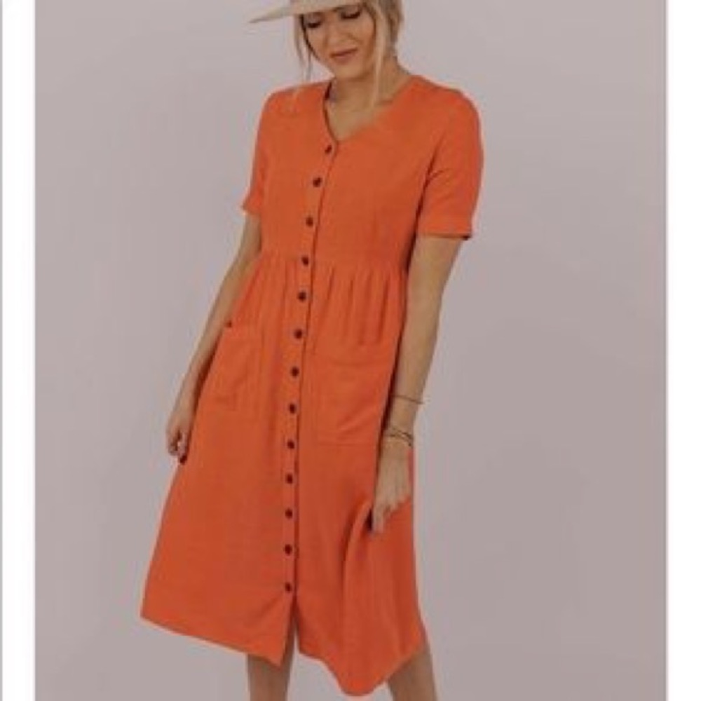 Roolee Kiara Button Midi Dress